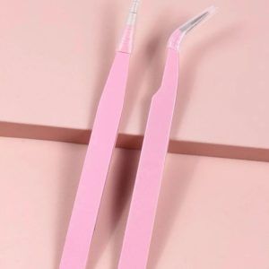 Pinza nail art rosa curvada