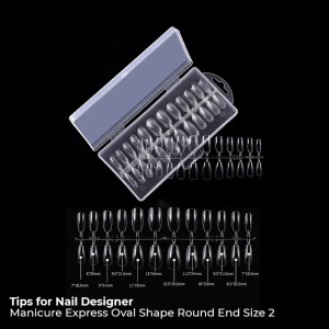 TIPS para uñas - MANICURE EXPRESS OVAL SHAPE ROUND END SIZE 2 240 UN.