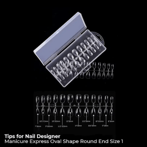 TIPS para uñas - MANICURE EXPRESS OVAL SHAPE ROUND END SIZE 1 240 UN.