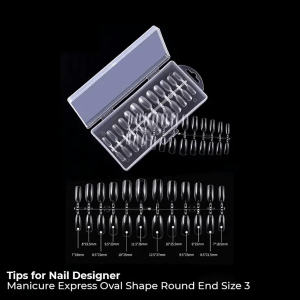 TIPS para uñas - MANICURE EXPRESS OVAL SHAPE ROUND END SIZE 3 240 UN.