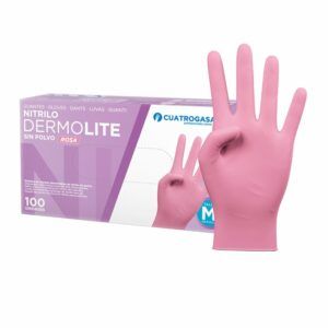 GUANTES DE NITRILO DESECHABLES ROSA X100 S