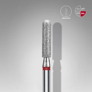 Fresa de diamante para clavos cilindro redondo rojo EXPERT diámetro de la cabeza 2,5 mm / parte útil 10 mm
